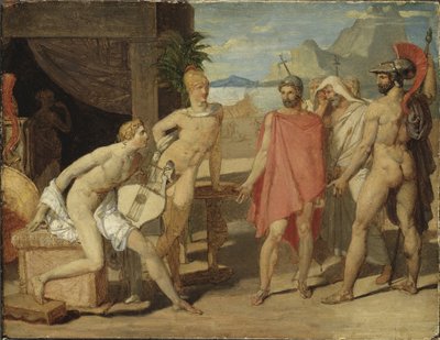 Achilles tar emot ambassadörerna från Agamemnon - Achilles tar emot ambassadörerna från Agamemnon, av Ingres, Jean Auguste Dominique (1780-1867). olja på trä av Jean Auguste Dominique Ingres