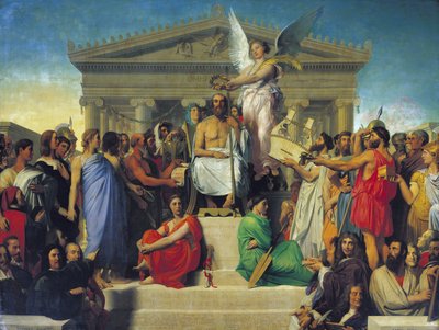 Homeros apoteos, 1827 av Jean Auguste Dominique Ingres