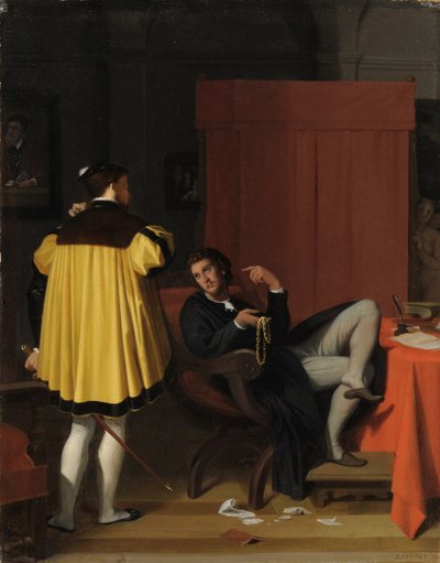 Aretino och Karl V:s sändebud av Jean Auguste Dominique Ingres