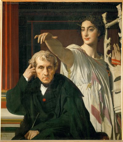 Tonsättaren Luigi Cherubini och musan ... av Jean Auguste Dominique Ingres