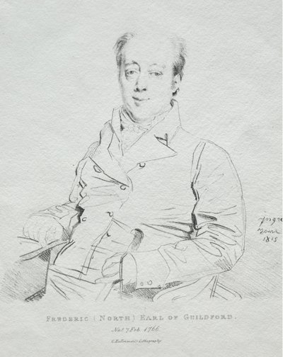 Frederic 5th Earl of Guilford, 1815. av Jean Auguste Dominique Ingres