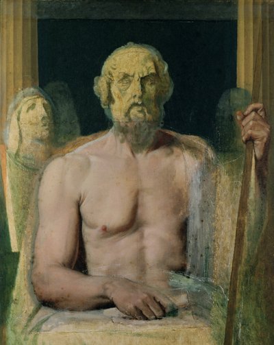 Homer, studie för The Apotheosis of Homer, 1826-27 av Jean Auguste Dominique Ingres