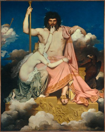 Jupiter och Thetis Målning av Jean Auguste Dominique Ingres (1780-1867) 1811 Sön. 3,2x2,6 m Aix en Provence, Musee Granet av Jean Auguste Dominique Ingres