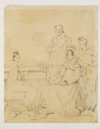 La famille Stamaty ... av Jean Auguste Dominique Ingres