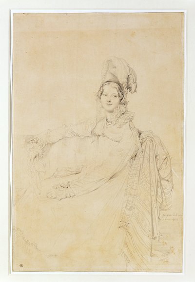 Mme Destouches, född Armande Edmee Charton, vid tiden för porträttet nygift med arkitekten Destouches ... av Jean Auguste Dominique Ingres