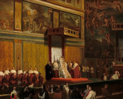 Påven Pius VII i Sixtinska kapellet. 1814 av Jean Auguste Dominique Ingres