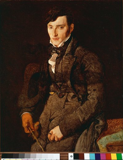 Porträtt av Jean Pierre Francois Gilibert. Oavslutad målning föreställande en barndomsvän till målaren som han skrev många brev till. Målning av Jean Auguste Dominique Ingres av Jean Auguste Dominique Ingres