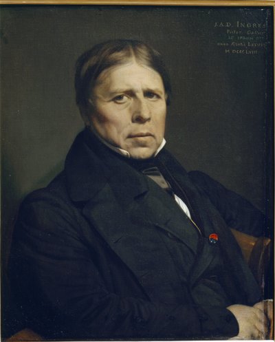 Självporträtt är 78 år gammal - olja på duk av Jean Auguste Dominique Ingres