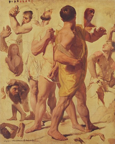 Studier till "Martyrdom av den helige Symphorianus" (tillägnad Henry Delaborde, fransk konstnär och konstkritiker), ca 1824 av Jean Auguste Dominique Ingres