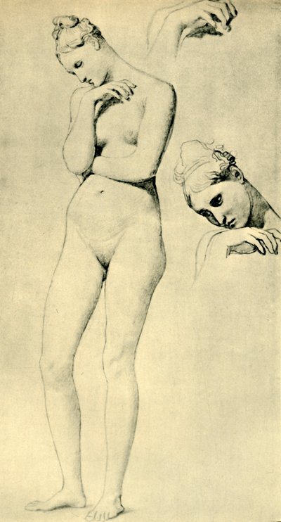 Studier för figuren Stratonice, c1834-1840, 1943. av Jean Auguste Dominique Ingres
