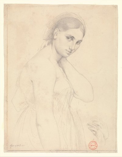 Studie till "Rafael och Fornarina" (?) av Jean Auguste Dominique Ingres