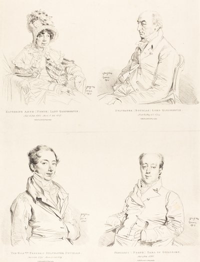 Sylvester (Douglas) Lord Glenbervie; Katherine Anne (Norra) Glenbervie; Frederic (norra) jarl av Guilford; Frederic Sylvester Douglas av Jean Auguste Dominique Ingres