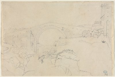 Ponte dellAbbadia vid Vulci, första hälften av 1800-talet. av Jean Auguste Dominique Ingres