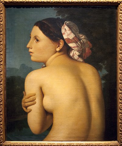 Badaren. Målning av Jean Auguste Dominique Ingres (1780-1867), Olja på duk av Jean Auguste Dominique Ingres