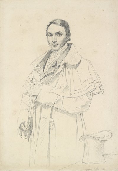 Tre fjärdedels porträtt av Jean-Francois-Antoine Forest (grafit på vitt vävt papper) av Jean Auguste Dominique Ingres