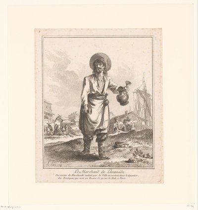 Lemonad säljare Le Marchand de Lemonade (titel på objekt) Handlare och gatuförsäljare från Sankt Petersburg och Moskva (serietitel) Premiere Suite de Cris et Divers Marchands de Petersbourg et de Moscou (serietitel) av Jean Baptist Leprince