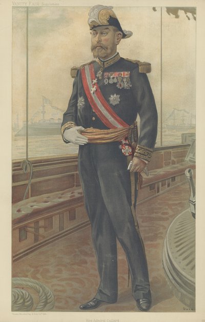 Viceamiral Caillard (färg litho) av Jean Baptiste (after) Guth