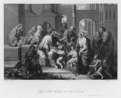Kristus välsignar små barn, Lukas XVIII av Jean Baptiste (after) Jouvenet