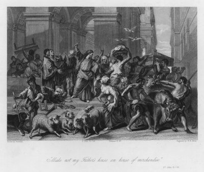 Profanerna fördrevs från templet St John II av Jean Baptiste (after) Jouvenet