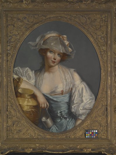 En ung tjänsteflicka (olja på duk) av Jean Baptiste (school of) Greuze
