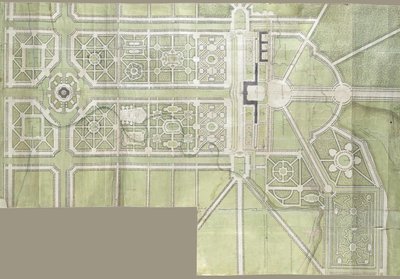 Design för Strelna-palatset och parken, 1717 av Jean Baptiste Alexandre Le Blond