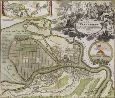 Karta över Petersburg Sankt Petersburgs huvudplan av Jean Baptiste Alexandre Le Blond