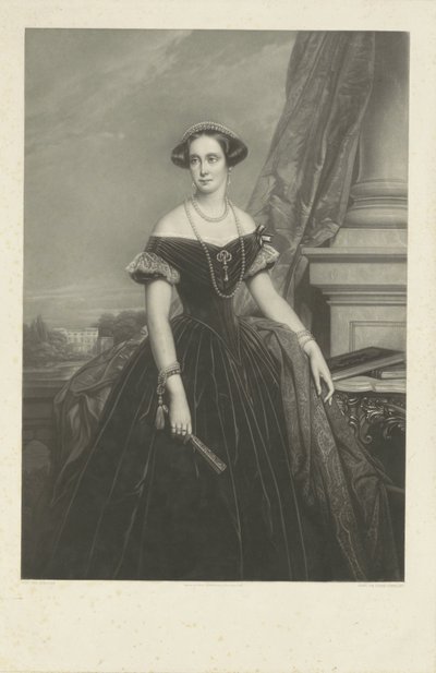 Porträtt av Louisa Aug. Wilh. Amalia av Preussen, gemål till prins Frederik utan bildtext efter Nic. Keysern av Jean Baptiste Alfred Cornilliet