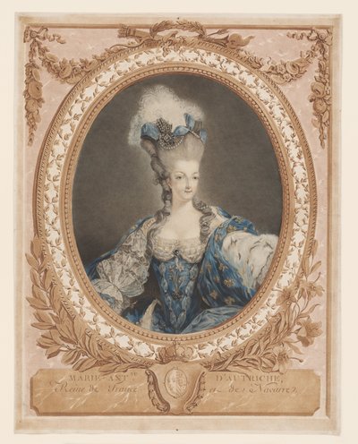 Porträtt av Marie Antoinette av Jean Baptiste Andre (after) Gautier Dagoty