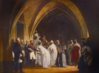 Republikan-prinsen Louis Napoleons (1808-1873) president frigör Abd el Kader, Amboise slott, oktober av Jean Baptiste Ange Tissier