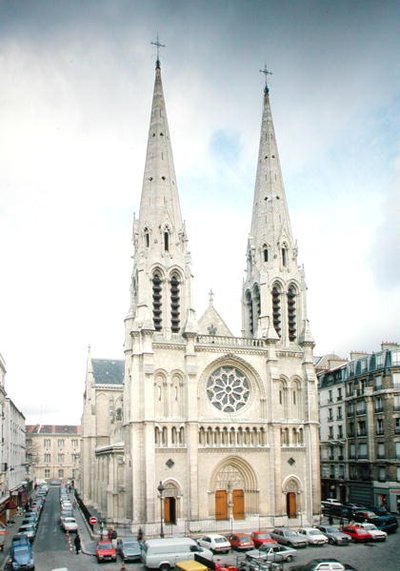 Utsikt över fasaden, byggd 1854-59 av Jean-Baptiste-Antoine Lassus