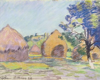 Höstackar i Saint-Cheron (pastell på papper) av Jean Baptiste Armand Guillaumin