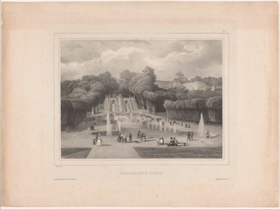 Fontän vid Château de Saint-Cloud Cascade de St. Cloud (titel på objekt) Fantastisk utsikt över Paris (serietitel) av Jean Baptiste Arnout