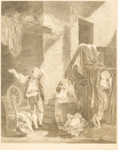 Rose och Colas av Jean Baptiste Blaise Simonet after Pierre Antoine Baudouin