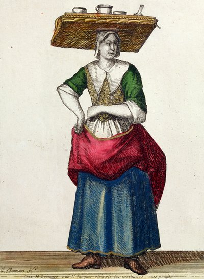 The Cheese Crier, slutet av 1600-talet av Jean Baptiste Bonnart