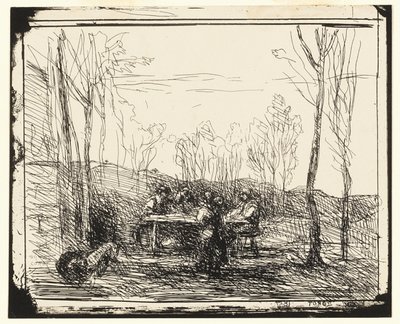 Ein Picknick in der Lichtung von Jean-Baptiste-Camille Corot