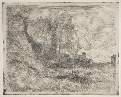 Ein Andenken an Ostia, Originaldruck 1855, gedruckt 1921 von Jean Baptiste Camille Corot