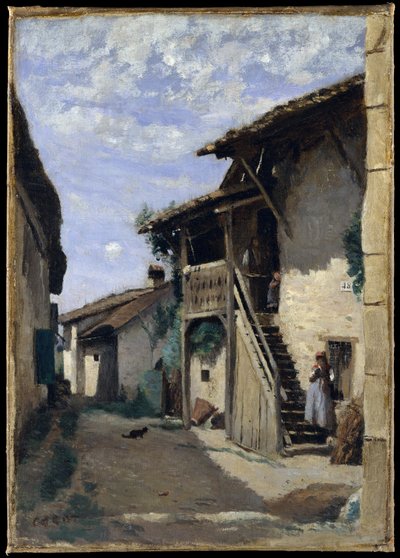 En bygata, Dardagny av Jean Baptiste Camille Corot