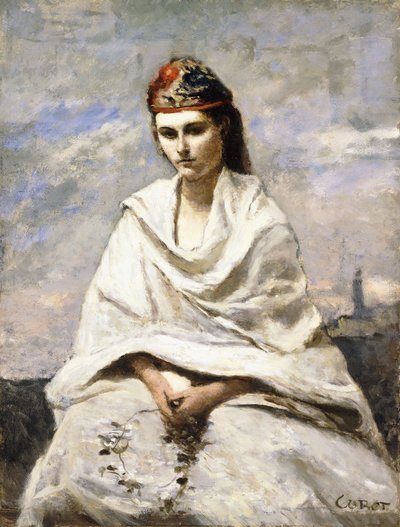 Ein junger Grieche mit einem weißen Schal, ca. 1868-70 von Jean Baptiste Camille Corot