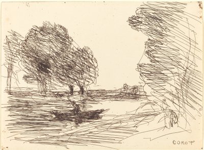 Båtsman Le Batelier, 1874. av Jean Baptiste Camille Corot