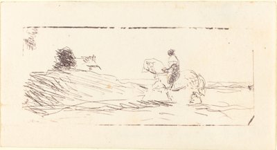 Carte-de-visite mit Reiter La Carte de visite au cavalier, 1853 von Jean Baptiste Camille Corot