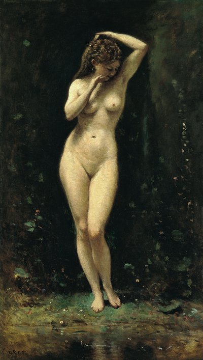 Diana som badar fontänen av Jean Baptiste Camille Corot