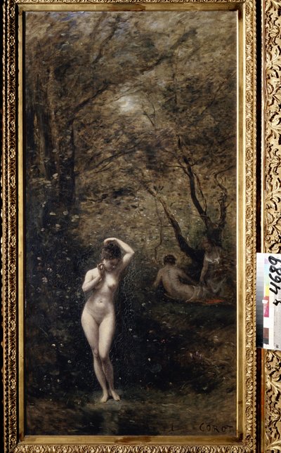 "" Diana badande "" (Diana badande) Målning av Camille Corot (1796-1875) 1873-1874 Pushkin Museum, Moskva av Jean-Baptiste-Camille Corot