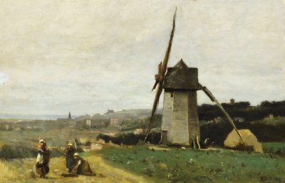 Etretat - eine Windmühle von Jean Baptiste Camille Corot