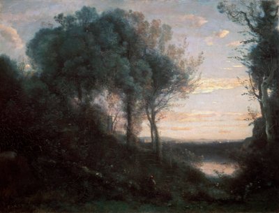 Kväll, 1850-1860-talet. av Jean Baptiste Camille Corot