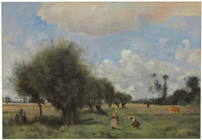 Felder bei Étampes, ca. 1855-60 von Jean Baptiste Camille Corot