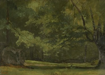 Fontainebleau - i skogen, ca. 1823-24 av Jean-Baptiste-Camille Corot