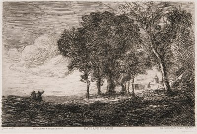 Italienskt landskap, c1865. av Jean Baptiste Camille Corot