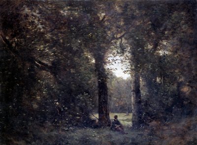 La cleriere, souvenir från staden Avray Målning av Camille Corot (1796-1875) 1800-tal sön. 1x1,34 m . av Jean-Baptiste-Camille Corot