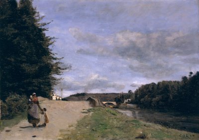 Landskap med mor och barn av Jean Baptiste Camille Corot