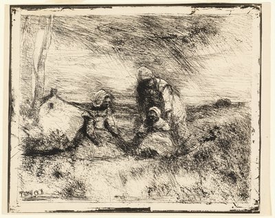 Lillasyster av Jean-Baptiste-Camille Corot